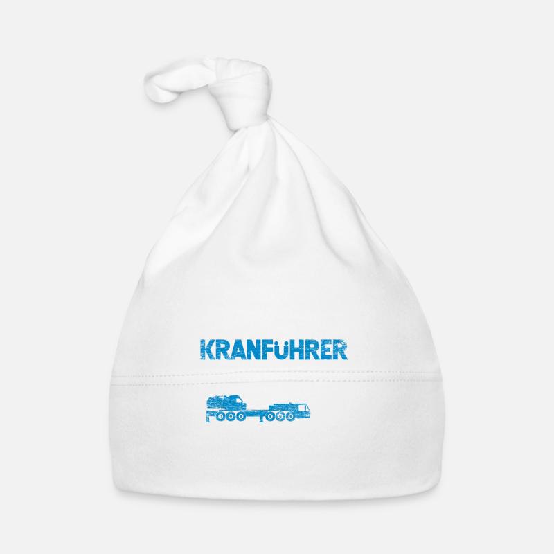 Kranführer Geschenk - Baby Bio-Mütze - Weiß
