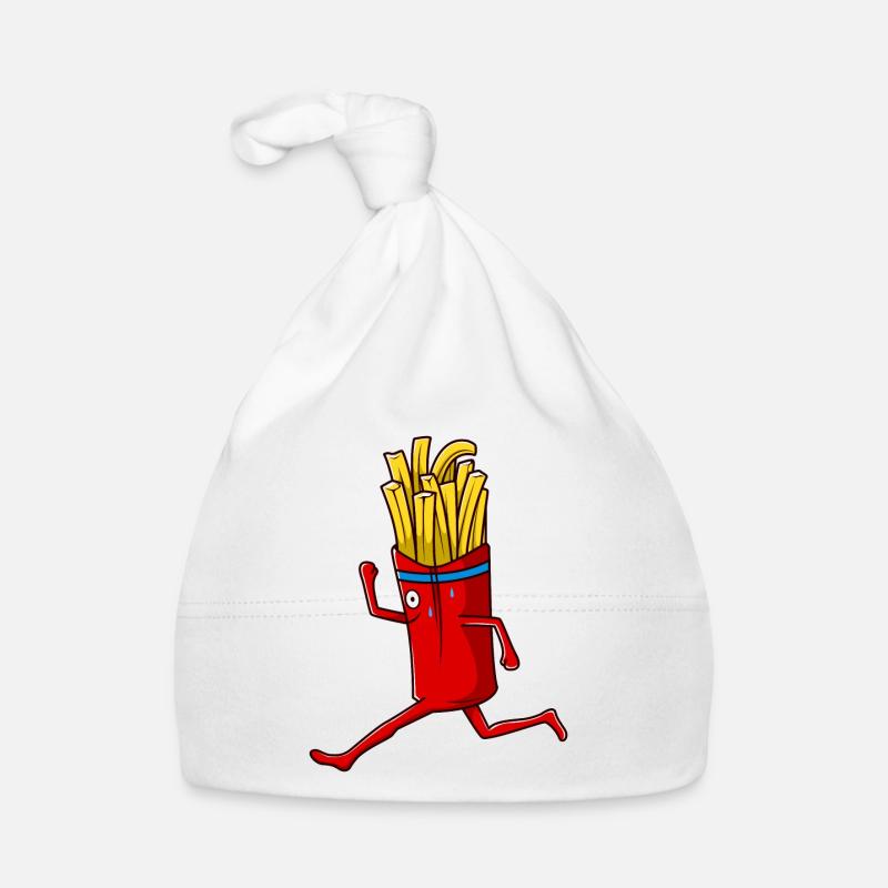 Un sac de frites Français - Bonnet bio Bébé - blanc