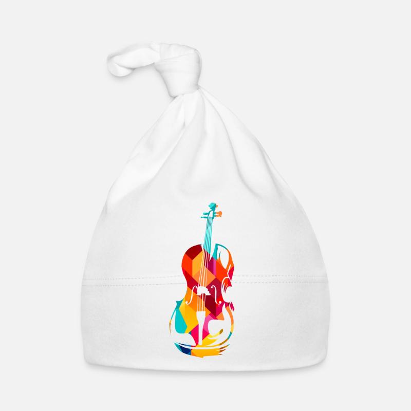 Cello polygon - Baby Bio-Mütze - Weiß