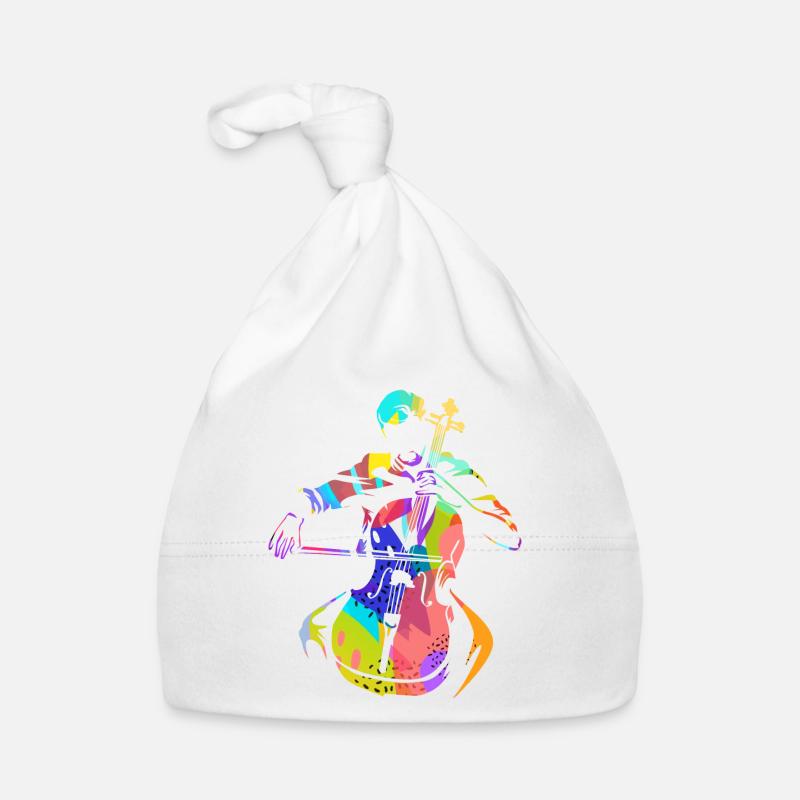 Cello Geschenk - Baby Bio-Mütze - Weiß