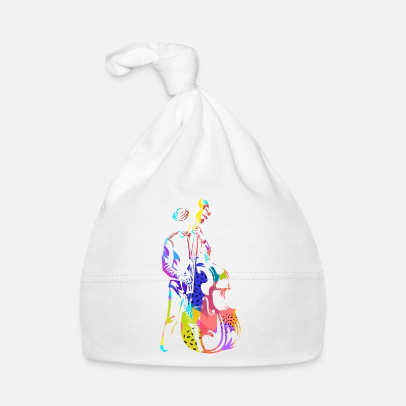 contrebasse - Bonnet bio Bébé - blanc
