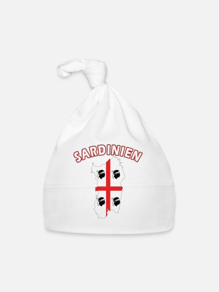 Sardinien Landkarte Urlaub Motorrad Flagge - Baby Bio-Mütze - Weiß - Vorne