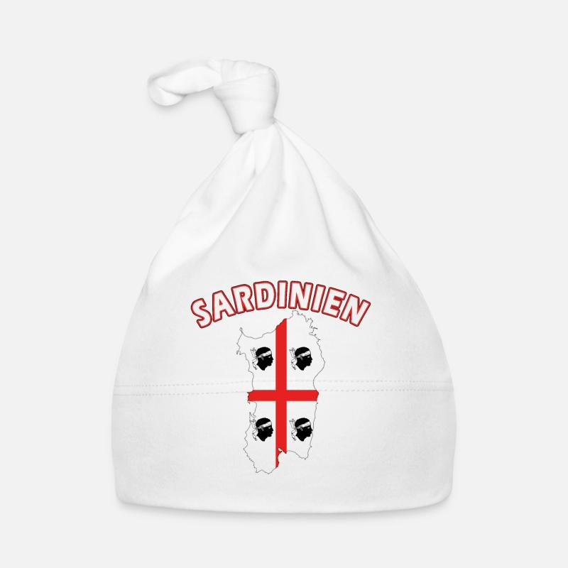 Sardinien Landkarte Urlaub Motorrad Flagge - Baby Bio-Mütze - Weiß