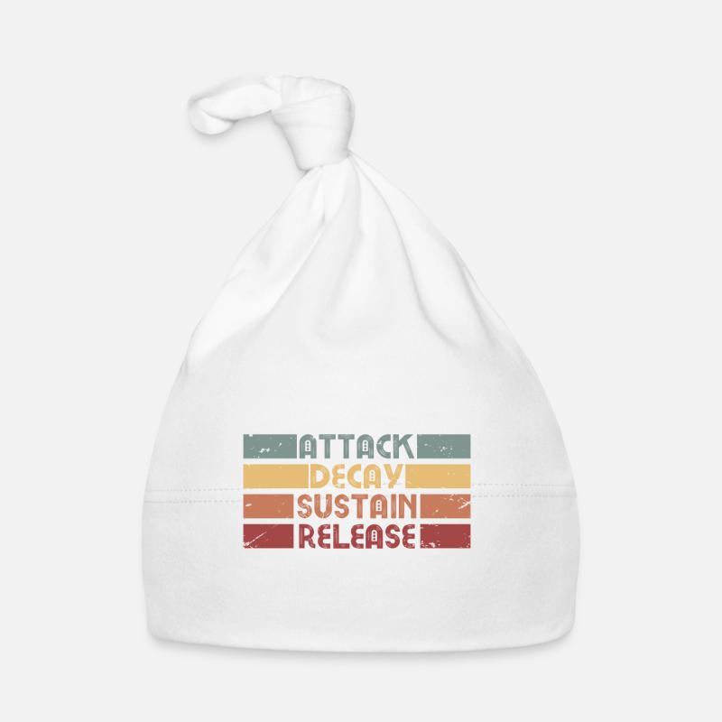 ADSR Synth Synthesizer Retro Music Gift design Organic Baby Cap