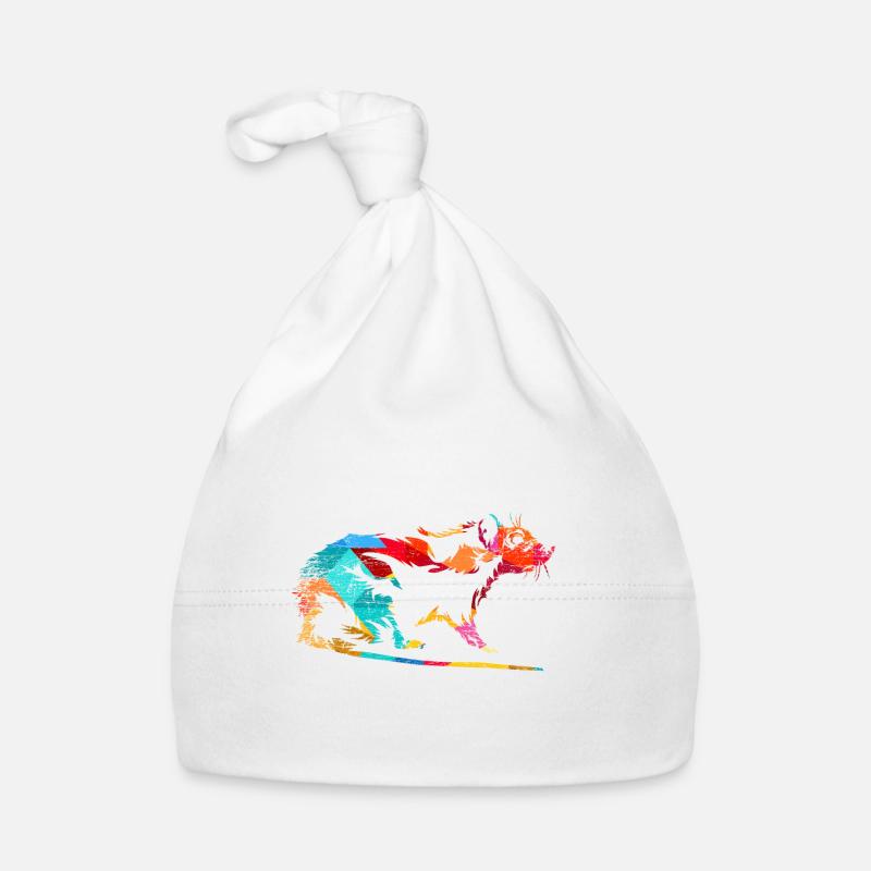 Ratte Geschenk - Baby Bio-Mütze - Weiß