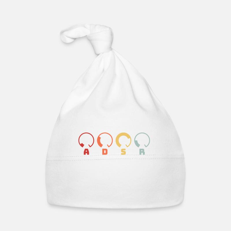 ADSR Synth Synthesizer Retro DJ Music Gift design Organic Baby Cap