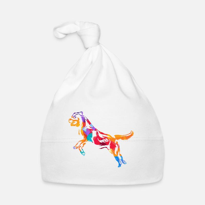 Rottweiler Polygon - Baby Bio-Mütze - Weiß