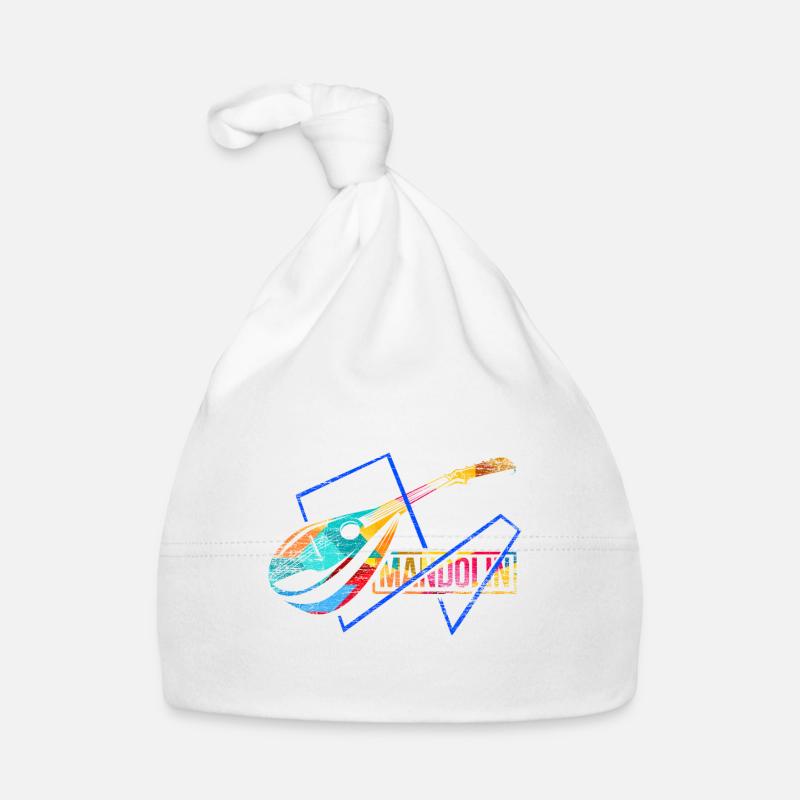 Mandoline Polygon Geschenk - Baby Bio-Mütze - Weiß