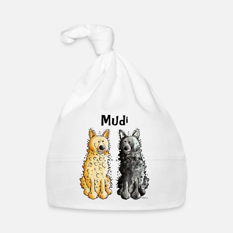 Lustiges Mudi Duo I Hund I Herrchen Geschenk Baby Bio-Mütze