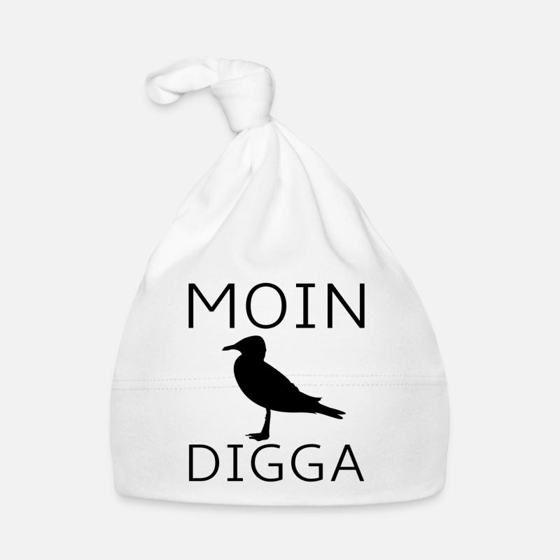Moin Digga - Baby Bio-Mütze - Weiß