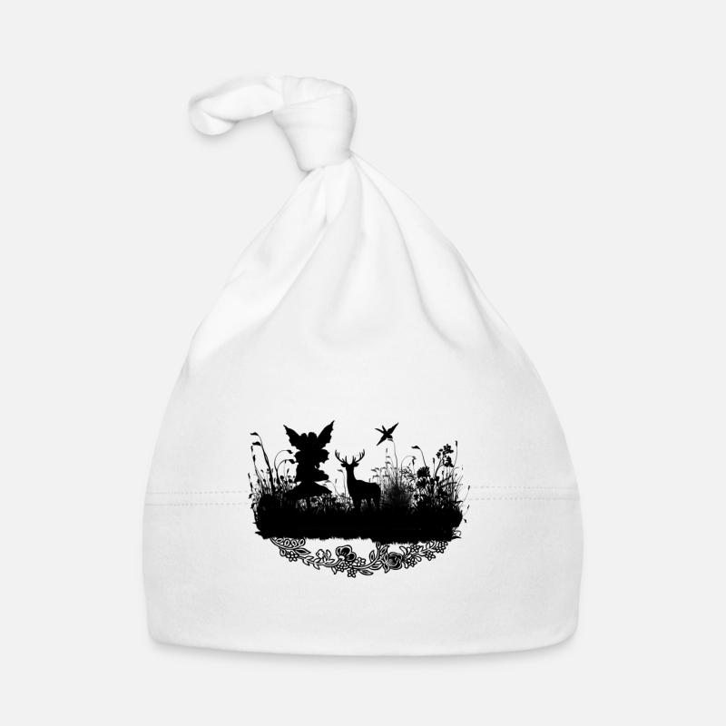 Petite fée avec cerf la nuit Bonnet bio Bébé