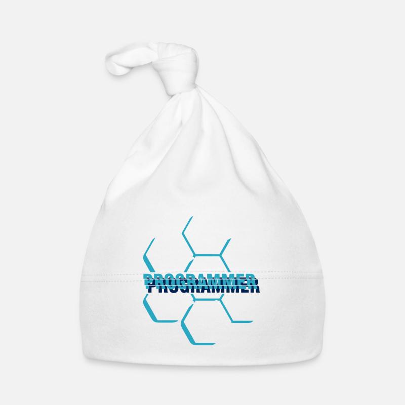 Programmeur informatique - programmeur - Bonnet bio Bébé - blanc