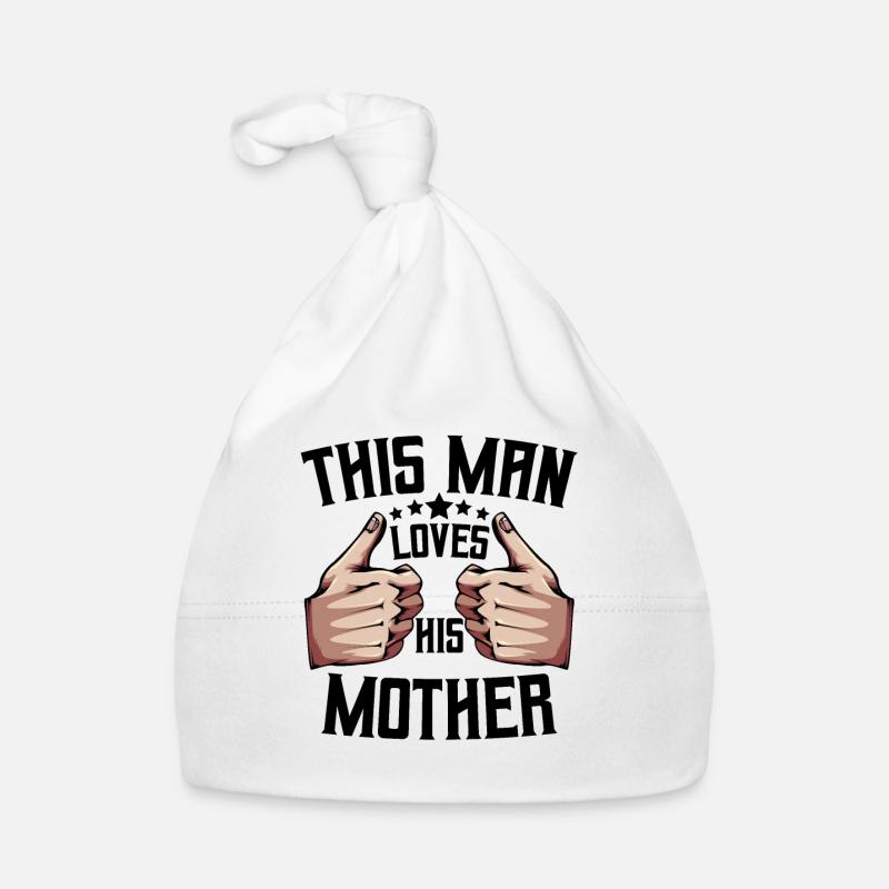 Mutter und Sohn - Baby Bio-Mütze - Weiß