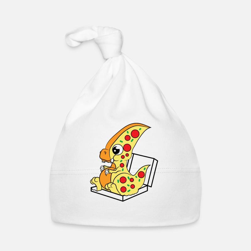 Cute and adorable "Pizzasaurus" tee design. Organic Baby Cap