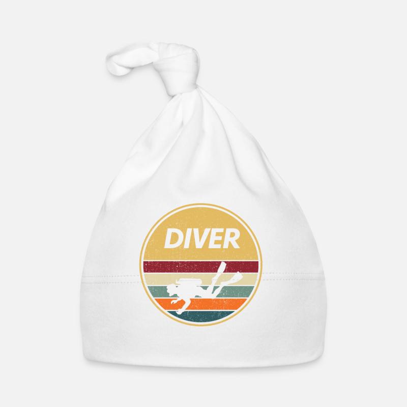 Retro Diving Scuba Gift I Diver Diving Organic Baby Cap