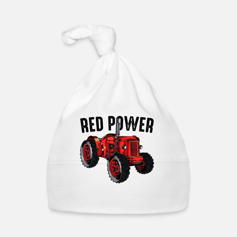 Red Power Cool tractor tractor tractor gift idea Organic Baby Cap