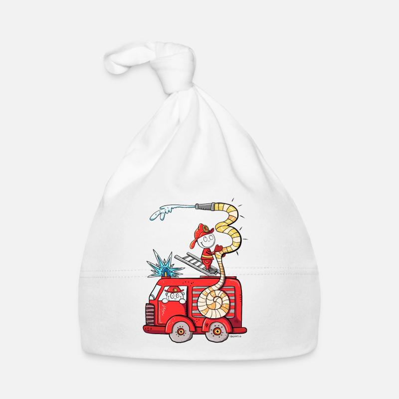 Je suis un garçon d'anniversaire de 3 ans des pompiers - Bonnet bio Bébé - blanc