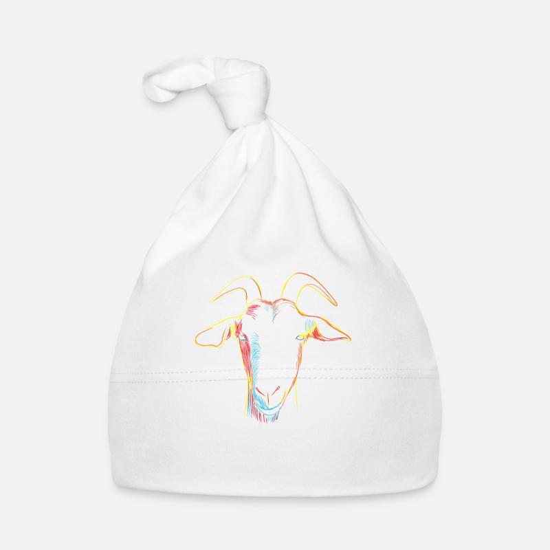 Tête de chèvre colorée Bonnet bio Bébé