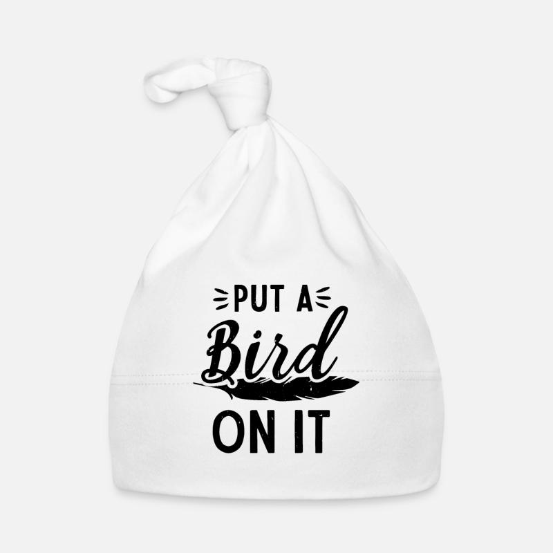 Oiseau avec dicton Bonnet bio Bébé
