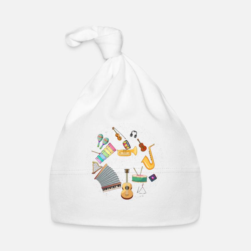 Music Instruments Circle Art Organic Baby Cap