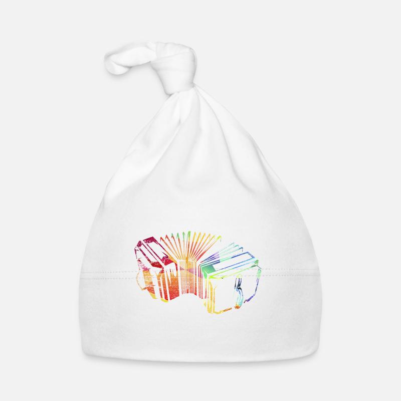 Bandoneon cadeau instrument à vent - Bonnet bio Bébé - blanc