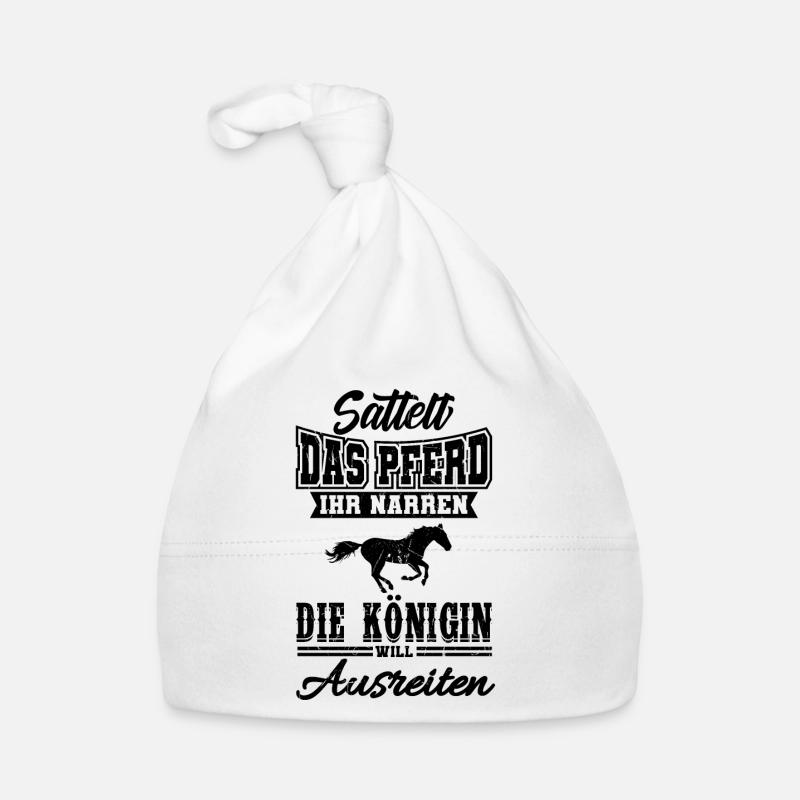Pferdespruch Pferdesprüche Geschenkidee - Baby Bio-Mütze - Weiß