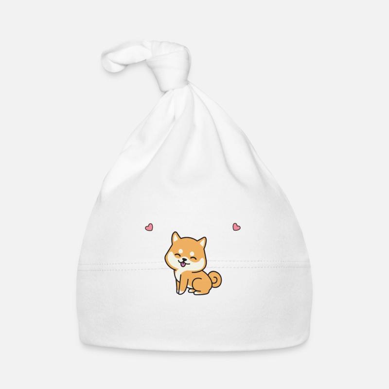Shiba Inu - Bonnet bio Bébé - blanc
