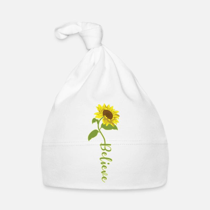 Sonne Blume Believe Glaube Natur Hoffnung Geschenk Baby Bio-Mütze