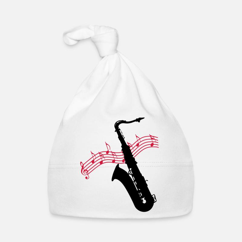 Saxofon / Noten Baby Bio-Mütze