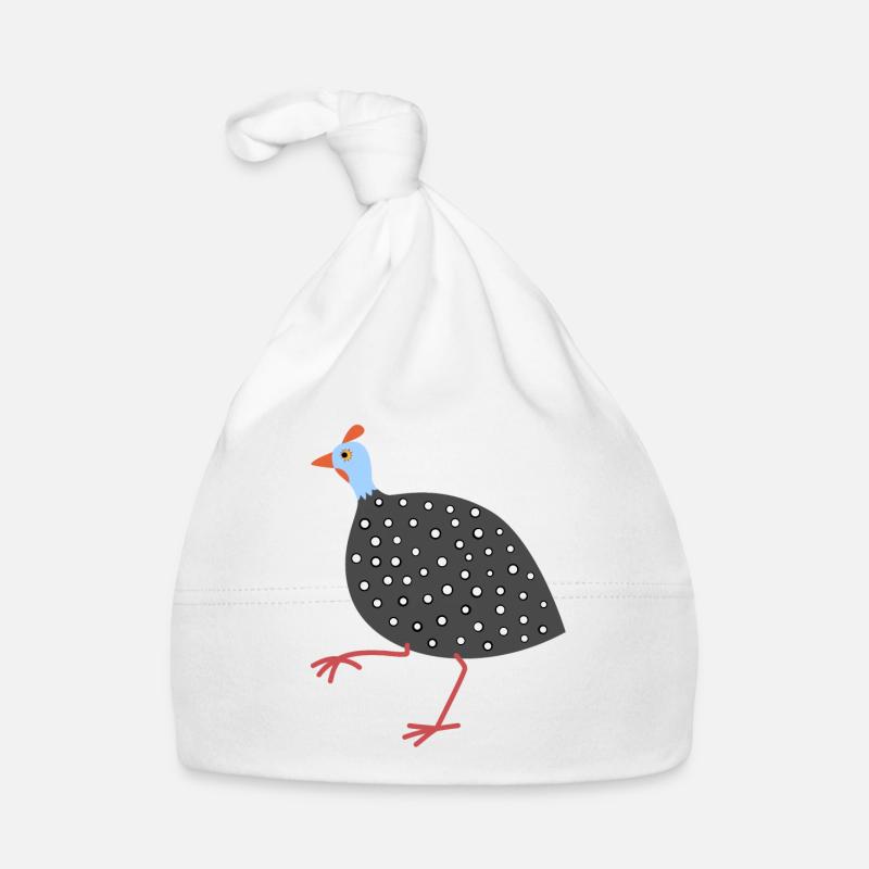 Guinée poule 3 - Bonnet bio Bébé - blanc