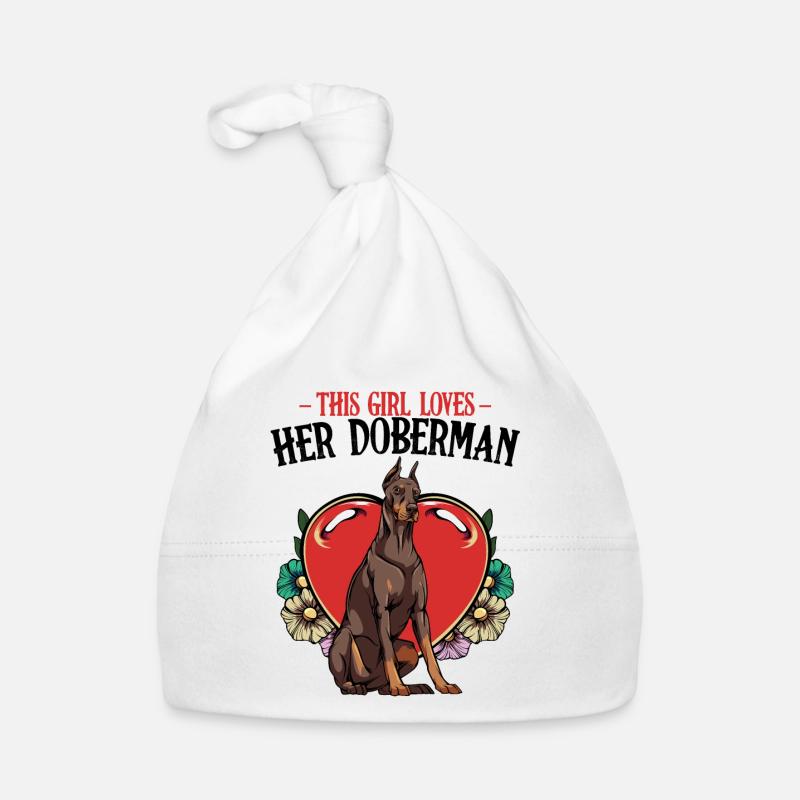 Dobermann - Baby Bio-Mütze - Weiß