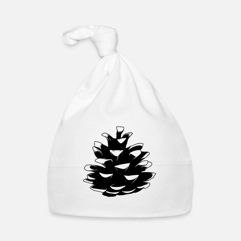 Pine pine cones Pine cones Forest Natural tree - Organic Baby Cap - white
