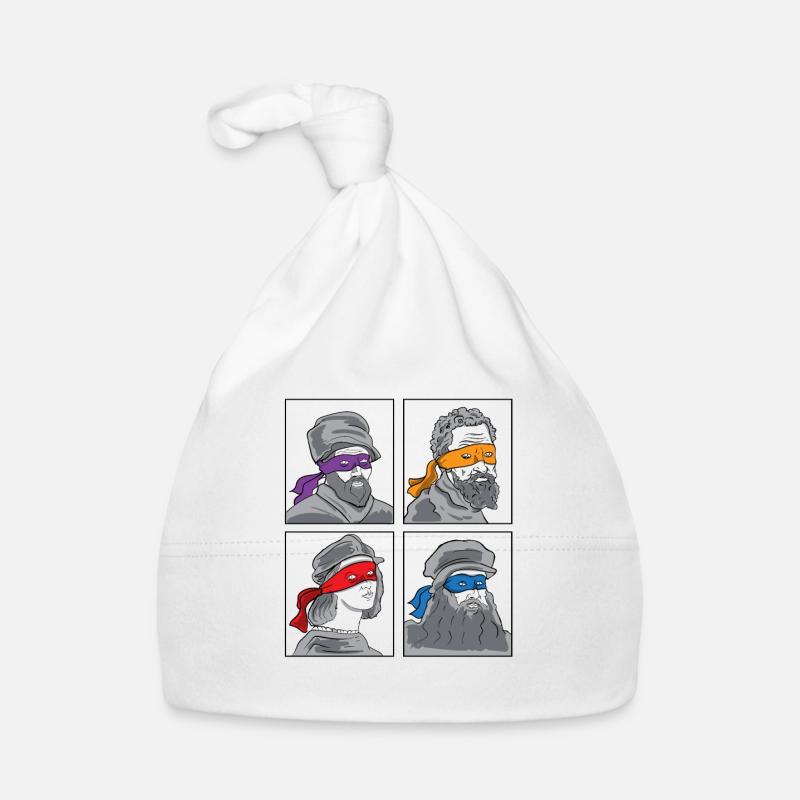 Leonardo Donatello Michelangelo Raphael cadeau - Bonnet bio Bébé - blanc