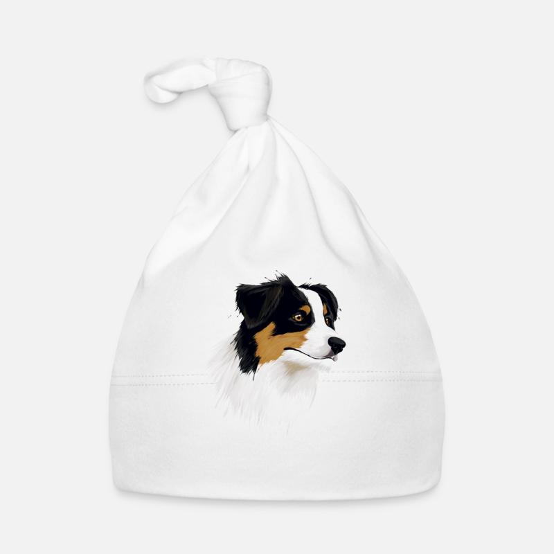 AUSTRALIAN SHEPHERD - Baby Bio-Mütze - Weiß