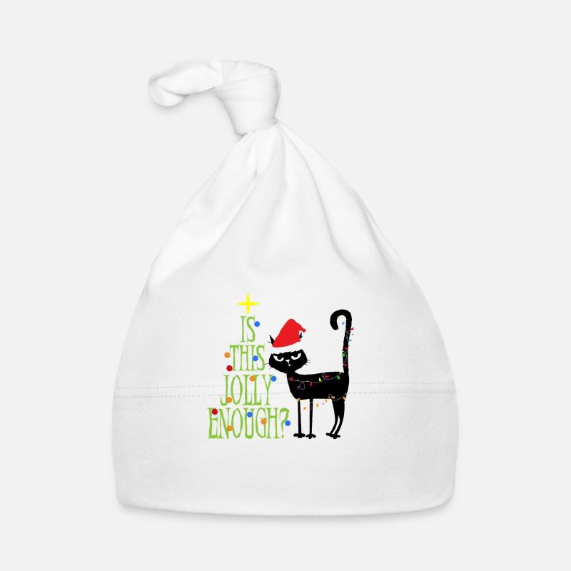 Anti Noël chat Ugly Christmas Cadeaux - Bonnet bio Bébé - blanc