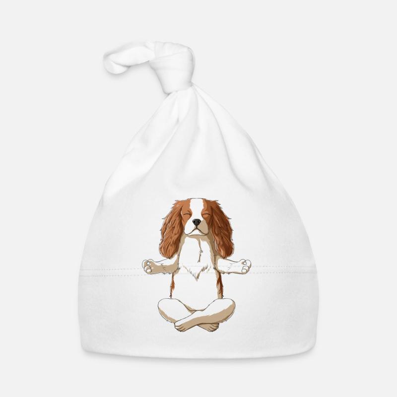 Yoga Cavalier King Charles Spaniel Organic Baby Cap