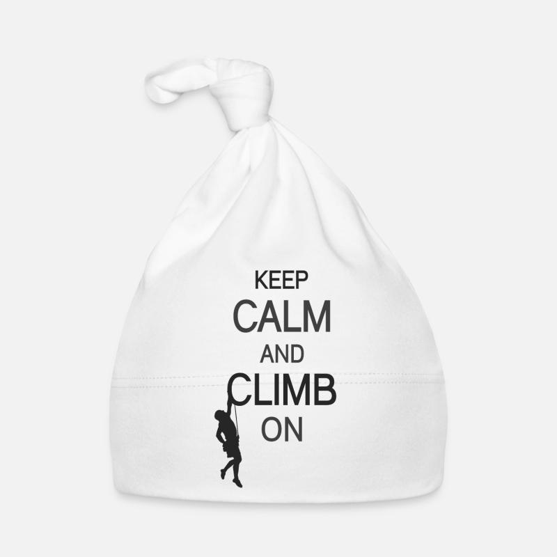 Keep Calm And Climb On bw Organic Baby Cap