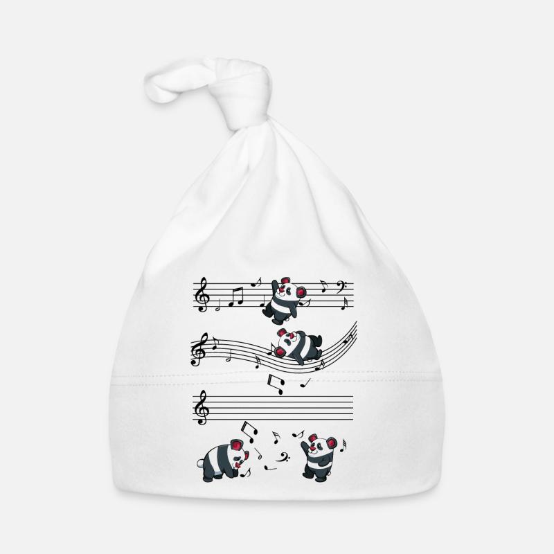 Notes de musique de Music Panda Cute Panda Gift Bonnet bio Bébé