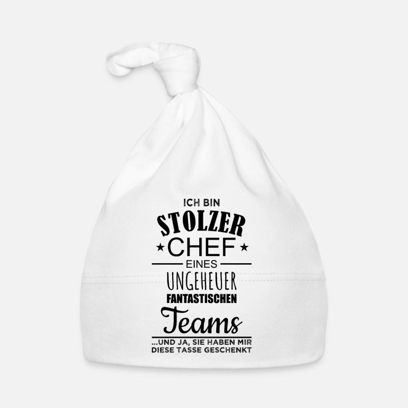 Stolzer Chef Spruch Kaffeetasse Tasse Becher Team - Baby Bio-Mütze - Weiß
