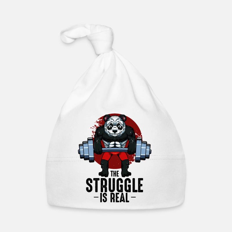 Body Building Panda Cool Bodybuilder Geschenk Baby Bio-Mütze