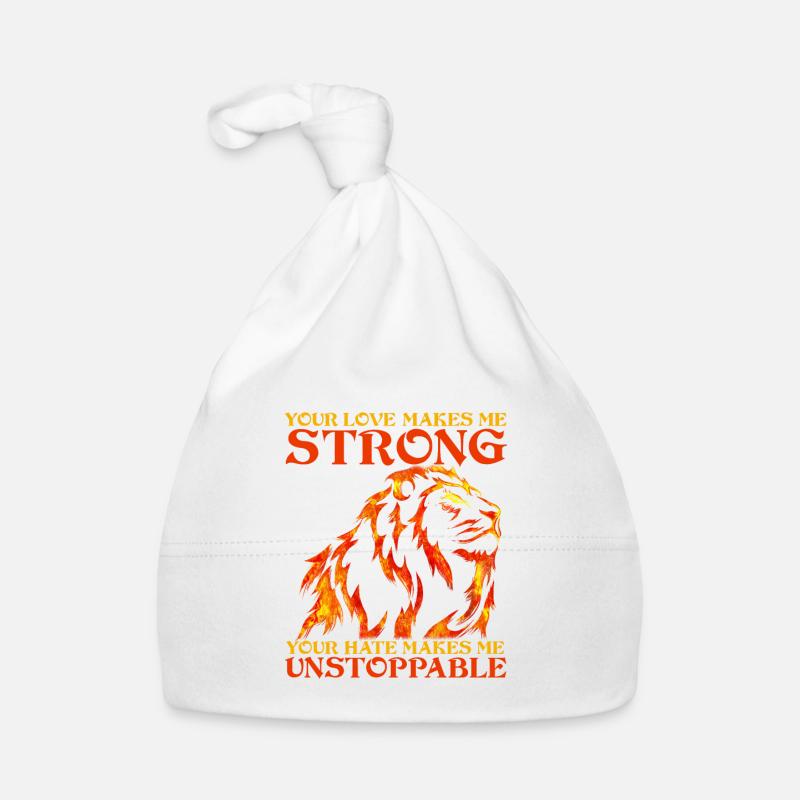 Sternzeichen Löwe Love Strong Hate Unstoppable Baby Bio-Mütze