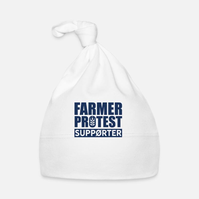Bauernprotest - Baby Bio-Mütze - Weiß