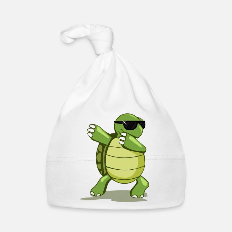 Dabbing turtle with sunglasses Organic Baby Cap