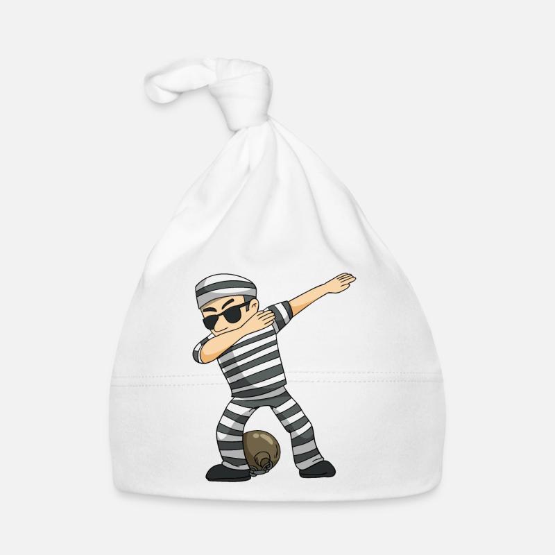 Dabbing Räuber mit Sonnenbrille - Baby Bio-Mütze - Weiß