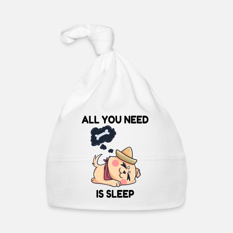 Dog dream bones sleep Organic Baby Cap