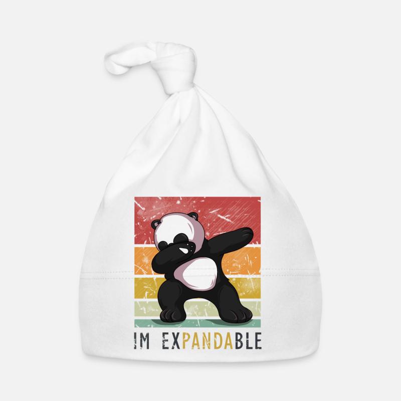 Dancing in the Expandable Panda Bear Dabbing Dub - Organic Baby Cap - white