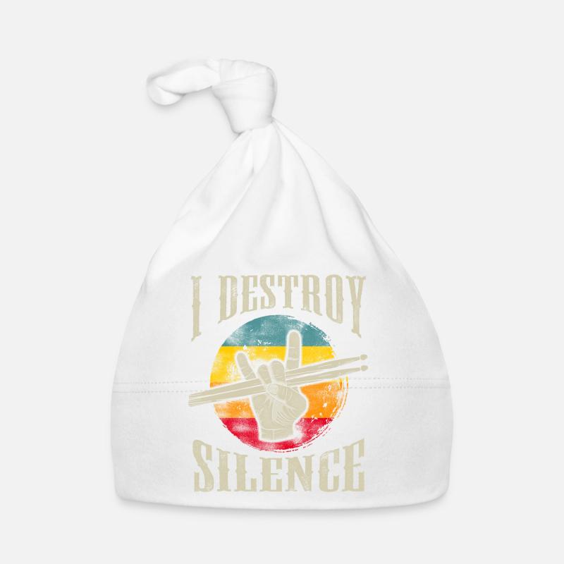 Destroy Silence Drum Sticks Drummer Drums Organic Baby Cap