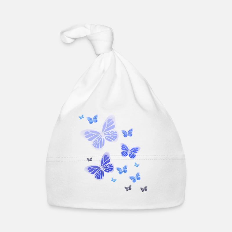 Papillon Papillon Papillon enfants - Bonnet bio Bébé - blanc