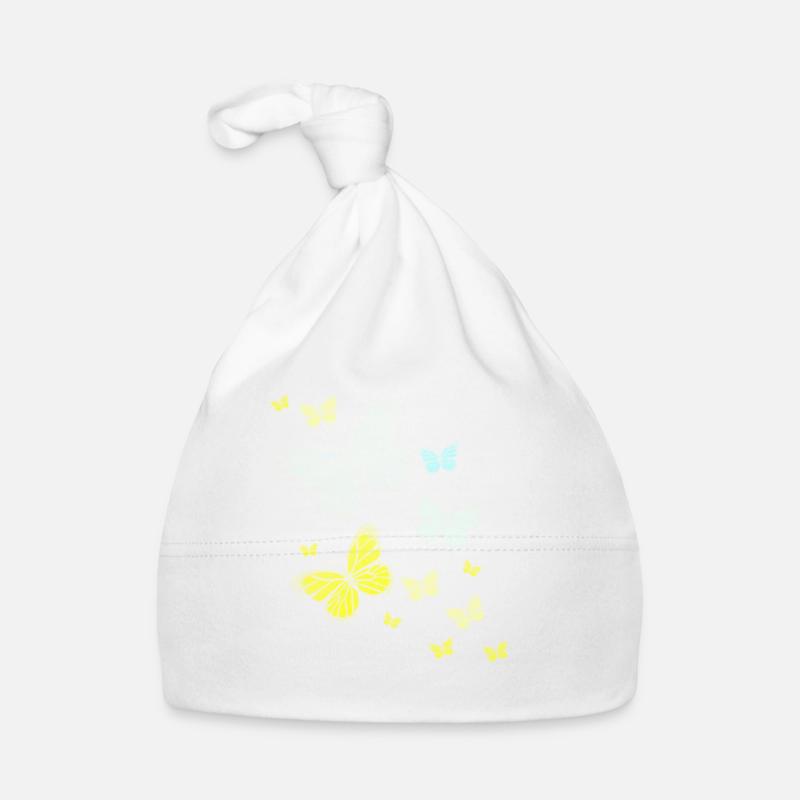 Papillon Papillon Papillon Enfants - Bonnet bio Bébé - blanc