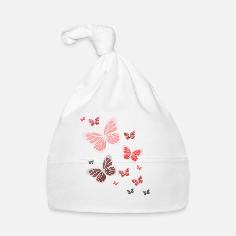 Papillon Papillon Papillon enfants - Bonnet bio Bébé - blanc